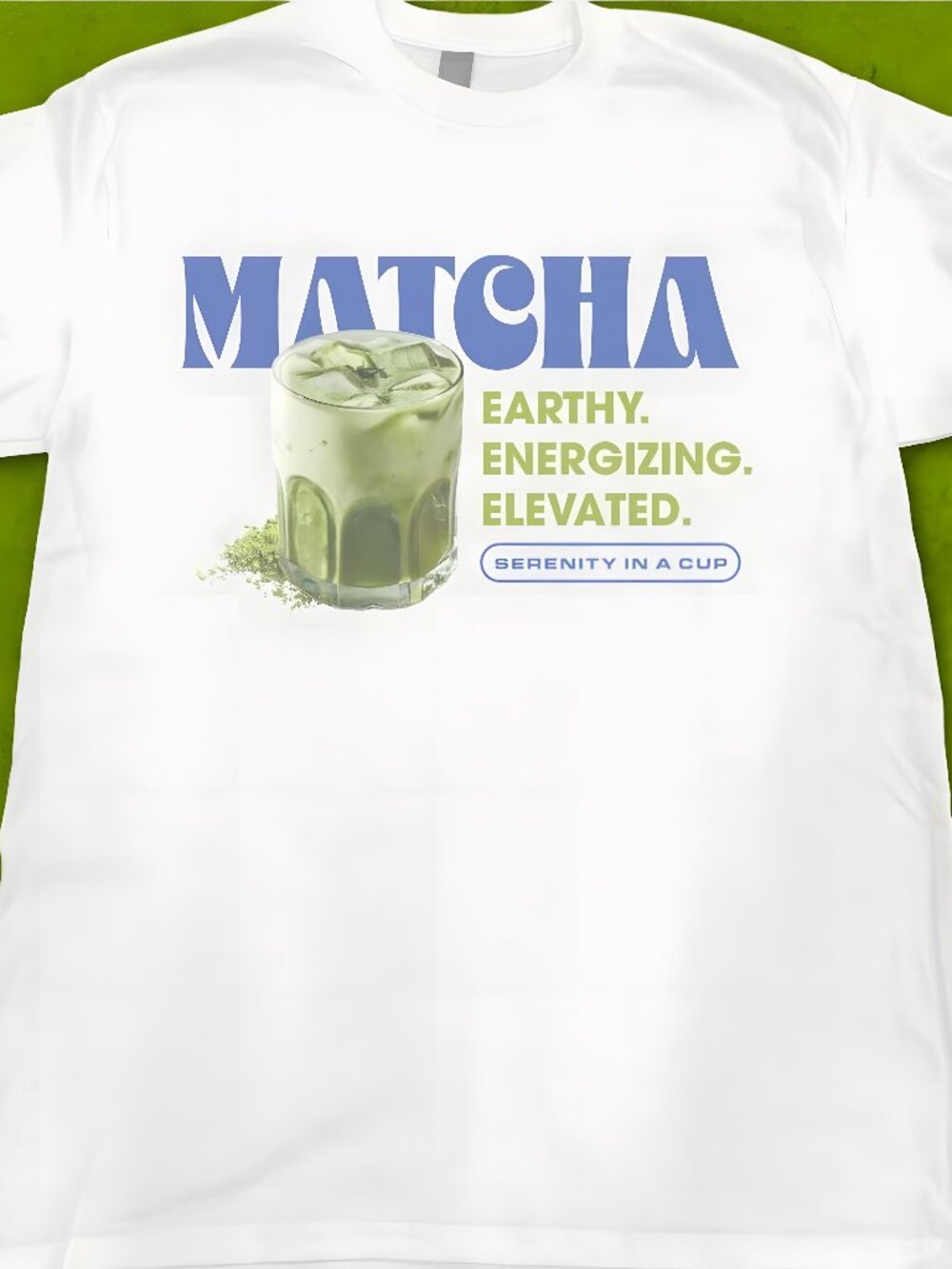 VINTAGE STYLE MATCHA TEE White T-shirt